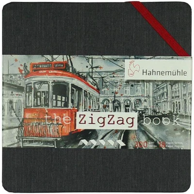 Hahnemühle Zig Zag Book akvarellfüzet, 300 g, 18 oldal, leporello - 14x14 cm