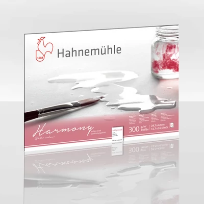 Hahnemühle akvarelltömb, Harmony, 300 g - 12 lap, A3, félérdes