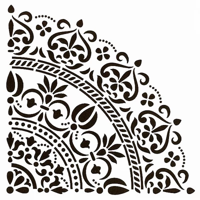 Stencil, Cadence, 25x25 cm - mandala, negyed