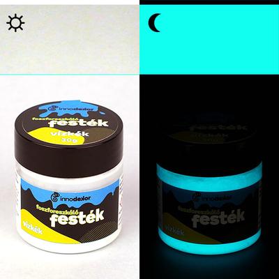 Innodekor foszforeszkáló, világító festék, 30 g - vízkék