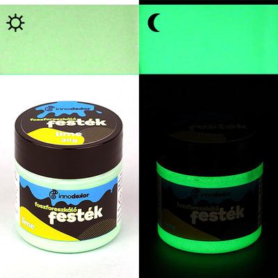 Innodekor foszforeszkáló, világító festék, 30 g - lime