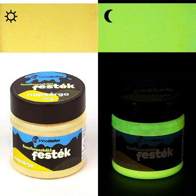 Innodekor foszforeszkáló, világító festék, 30 g - napsárga
