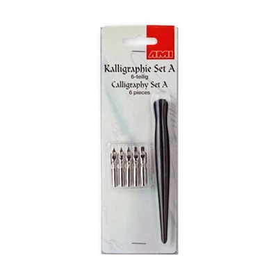 Kalligrafikus készlet, 6 db-os - A, vágott hegyű