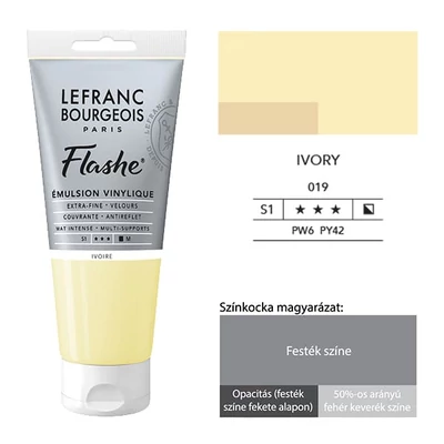 L&amp;amp;B Flashe vinil festék (akrilfesték), 80 ml - 019, ivory