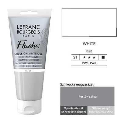 L&amp;B Flashe vinil festék (akrilfesték), 80 ml - 022, white