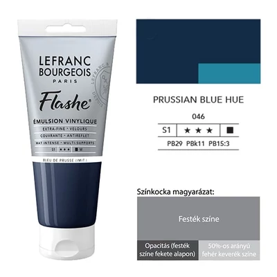 L&amp;B Flashe vinil festék (akrilfesték), 80 ml - 046, prussian blue hue