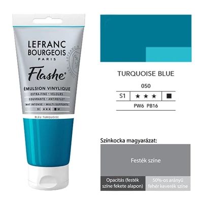 L&amp;B Flashe vinil festék (akrilfesték), 80 ml - 050, turquoise blue