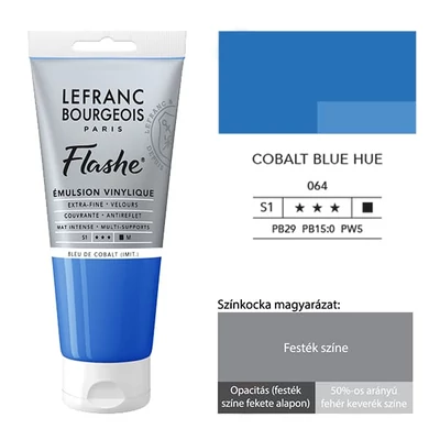 L&amp;B Flashe vinil festék (akrilfesték), 80 ml - 064, cobalt blue hue