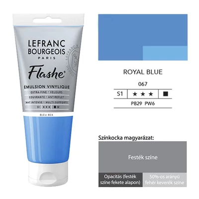 L&amp;B Flashe vinil festék (akrilfesték), 80 ml - 067, royal blue