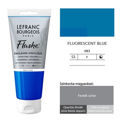 L&amp;B Flashe vinil festék (akrilfesték), 80 ml - 083, fluorescent blue