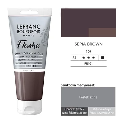 L&amp;amp;B Flashe vinil festék (akrilfesték), 80 ml - 107, sepia brown