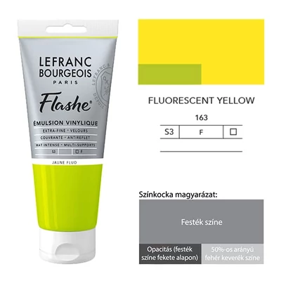 L&amp;B Flashe vinil festék (akrilfesték), 80 ml - 163, fluorescent yellow