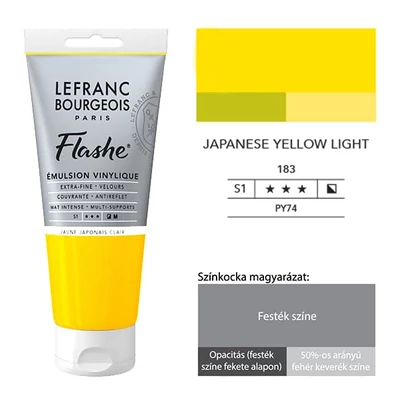 L&amp;B Flashe vinil festék (akrilfesték), 80 ml - 183, japanese yellow light