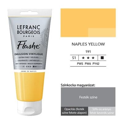 L&amp;B Flashe vinil festék (akrilfesték), 80 ml - 191, naples yellow