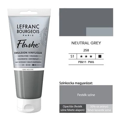 L&amp;B Flashe vinil festék (akrilfesték), 80 ml - 258, neutral grey