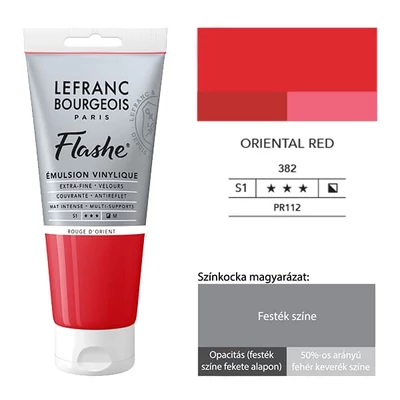 L&amp;B Flashe vinil festék (akrilfesték), 80 ml - 382, oriental red