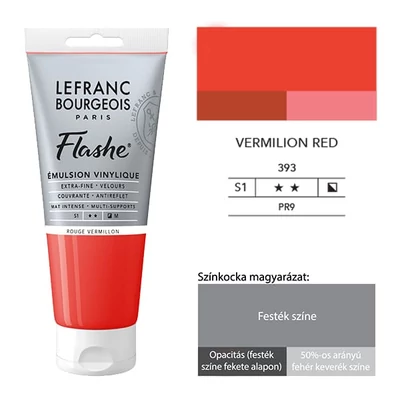 L&amp;B Flashe vinil festék (akrilfesték), 80 ml - 393, vermilion red