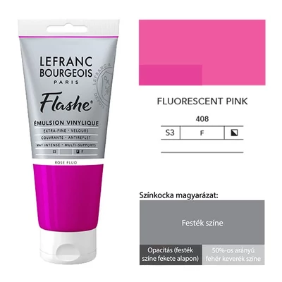 L&amp;B Flashe vinil festék (akrilfesték), 80 ml - 408, fluorescent pink
