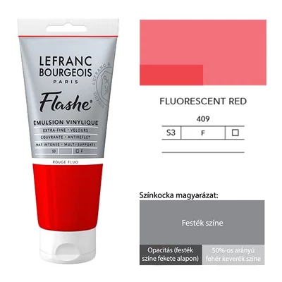 L&amp;B Flashe vinil festék (akrilfesték), 80 ml - 409, fluorescent red