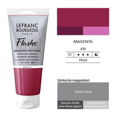 L&amp;B Flashe vinil festék (akrilfesték), 80 ml - 432, magenta