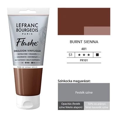 L&amp;B Flashe vinil festék (akrilfesték), 80 ml - 481, burnt sienna