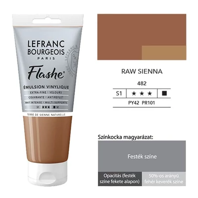 L&amp;B Flashe vinil festék (akrilfesték), 80 ml - 482, raw sienna