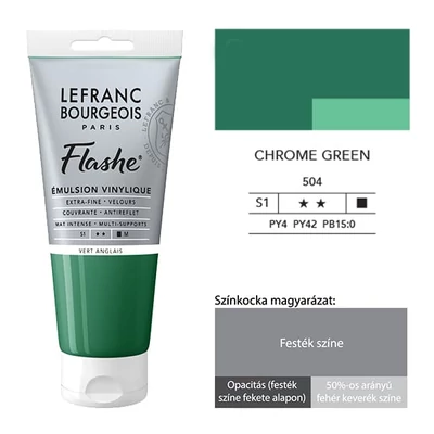 L&amp;B Flashe vinil festék (akrilfesték), 80 ml - 504, chrome green