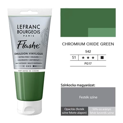 L&amp;B Flashe vinil festék (akrilfesték), 80 ml - 542, chromium oxide green