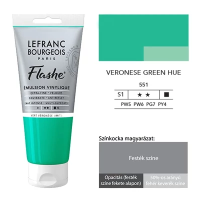 L&amp;B Flashe vinil festék (akrilfesték), 80 ml - 551, veronese green hue