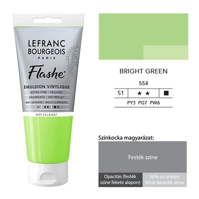 L&amp;B Flashe vinil festék (akrilfesték), 80 ml - 554, bright green