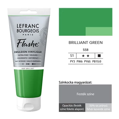 L&amp;B Flashe vinil festék (akrilfesték), 80 ml - 558, brilliant green