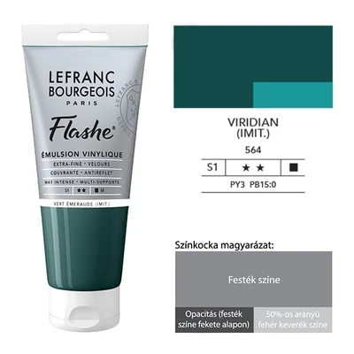 L&amp;B Flashe vinil festék (akrilfesték), 80 ml - 564, viridian (imitation)