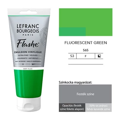 L&amp;amp;B Flashe vinil festék (akrilfesték), 80 ml - 565, fluorescent green