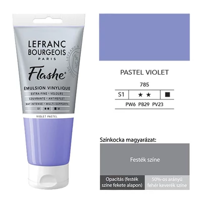 L&amp;B Flashe vinil festék (akrilfesték), 80 ml - 785, pastel violet