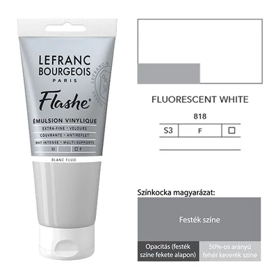 L&amp;B Flashe vinil festék (akrilfesték), 80 ml - 818, fluorescent white