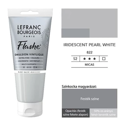 L&amp;B Flashe vinil festék (akrilfesték), 80 ml - 822, iridescent pearl white