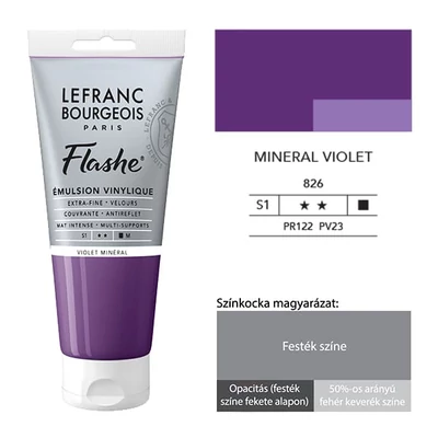 L&amp;B Flashe vinil festék (akrilfesték), 80 ml - 826, mineral violet