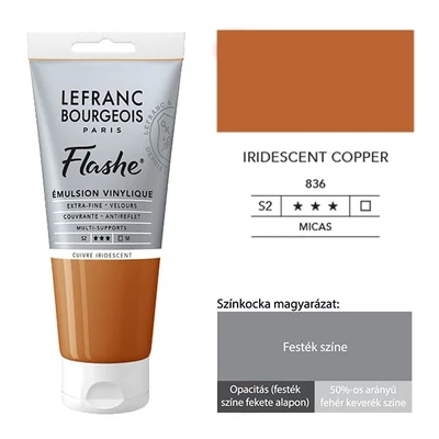 L&amp;B Flashe vinil festék (akrilfesték), 80 ml - 836, iridescent copper