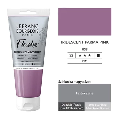 L&amp;B Flashe vinil festék (akrilfesték), 80 ml - 839, iridescent parma pink