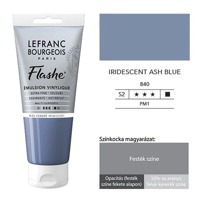 L&amp;B Flashe vinil festék (akrilfesték), 80 ml - 840, iridescent ash blue