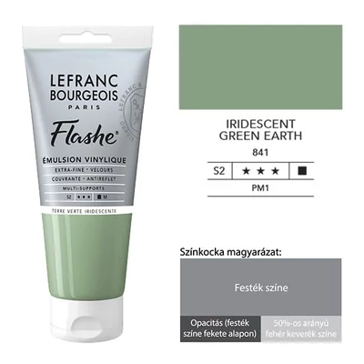 L&amp;B Flashe vinil festék (akrilfesték), 80 ml - 841, iridescent green earth