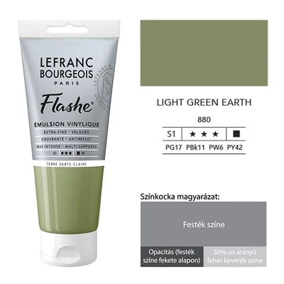 L&amp;B Flashe vinil festék (akrilfesték), 80 ml - 880, light green earth