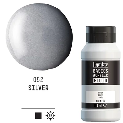 Liquitex Basics Fluid akrilfesték, 118 ml - 052, silver