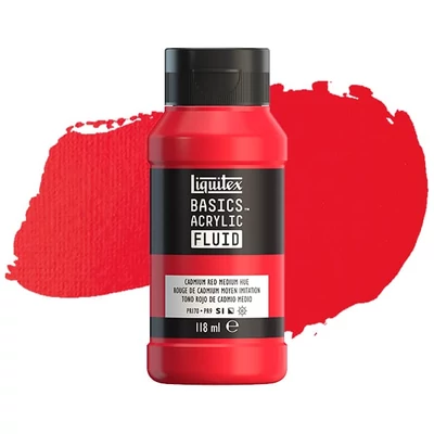 Liquitex Basics Fluid akrilfesték, 118 ml - 151, cadmium red medium hue