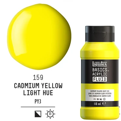 Liquitex Basics Fluid akrilfesték, 118 ml - 159, cadmium yellow light hue