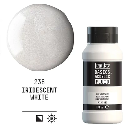 Liquitex Basics Fluid akrilfesték, 118 ml - 238, iridescent white