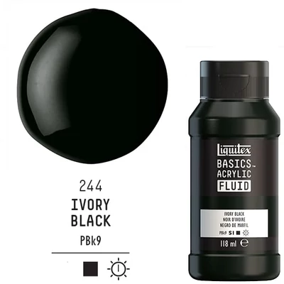 Liquitex Basics Fluid akrilfesték, 118 ml - 244, ivory black