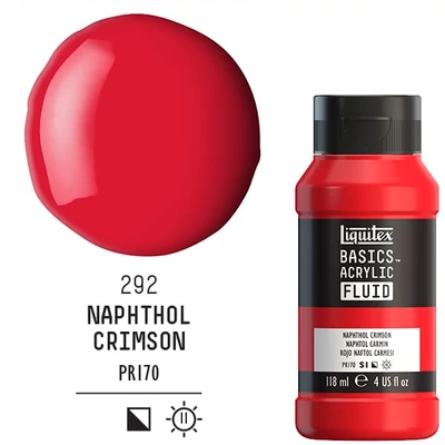 Liquitex Basics Fluid akrilfesték, 118 ml - 292, naphthol crimson