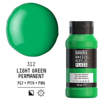 Liquitex Basics Fluid akrilfesték, 118 ml - 312, light green permanent