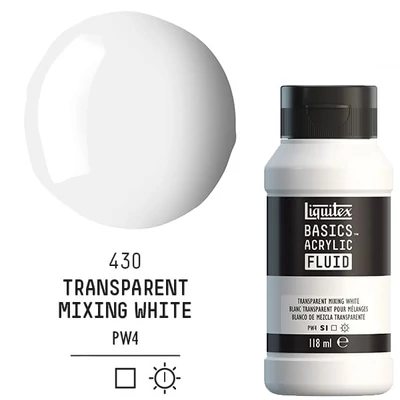 Liquitex Basics Fluid akrilfesték, 118 ml - 430, transparent mixing white